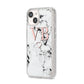 Personalised Coral Initials Heart Marble iPhone 14 Glitter Tough Case Starlight Angled Image