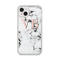 Personalised Coral Initials Heart Marble iPhone 14 Plus Glitter Tough Case Starlight