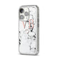 Personalised Coral Initials Heart Marble iPhone 14 Pro Glitter Tough Case Silver Angled Image