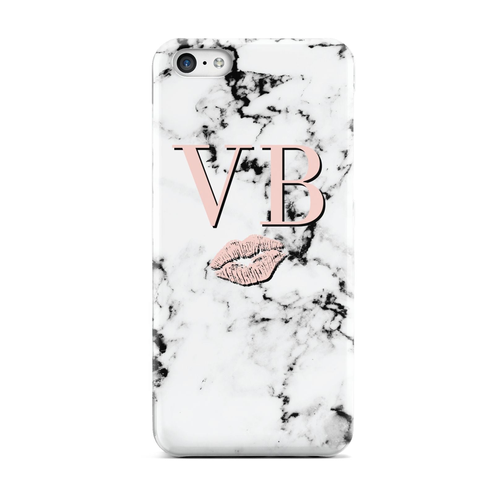 Personalised Coral Initials Lips Marble Apple iPhone 5c Case