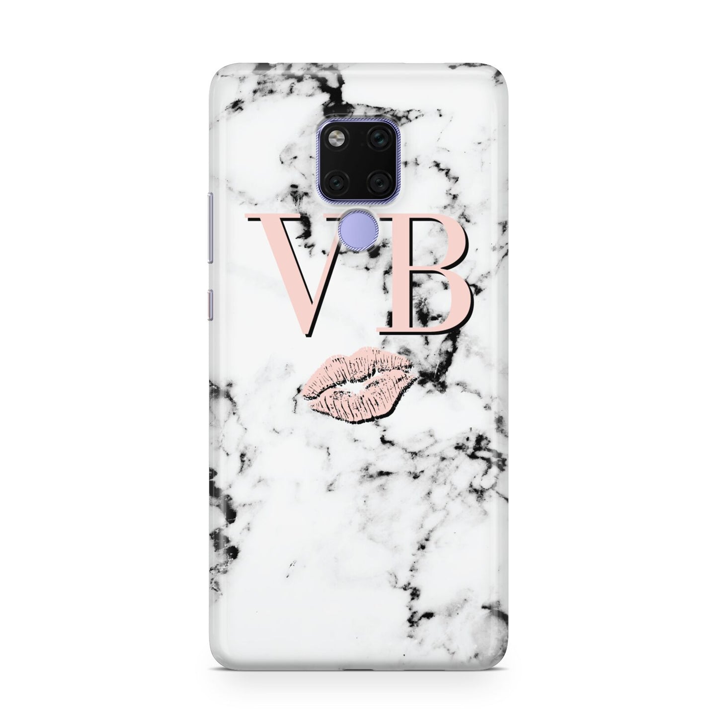 Personalised Coral Initials Lips Marble Huawei Mate 20X Phone Case