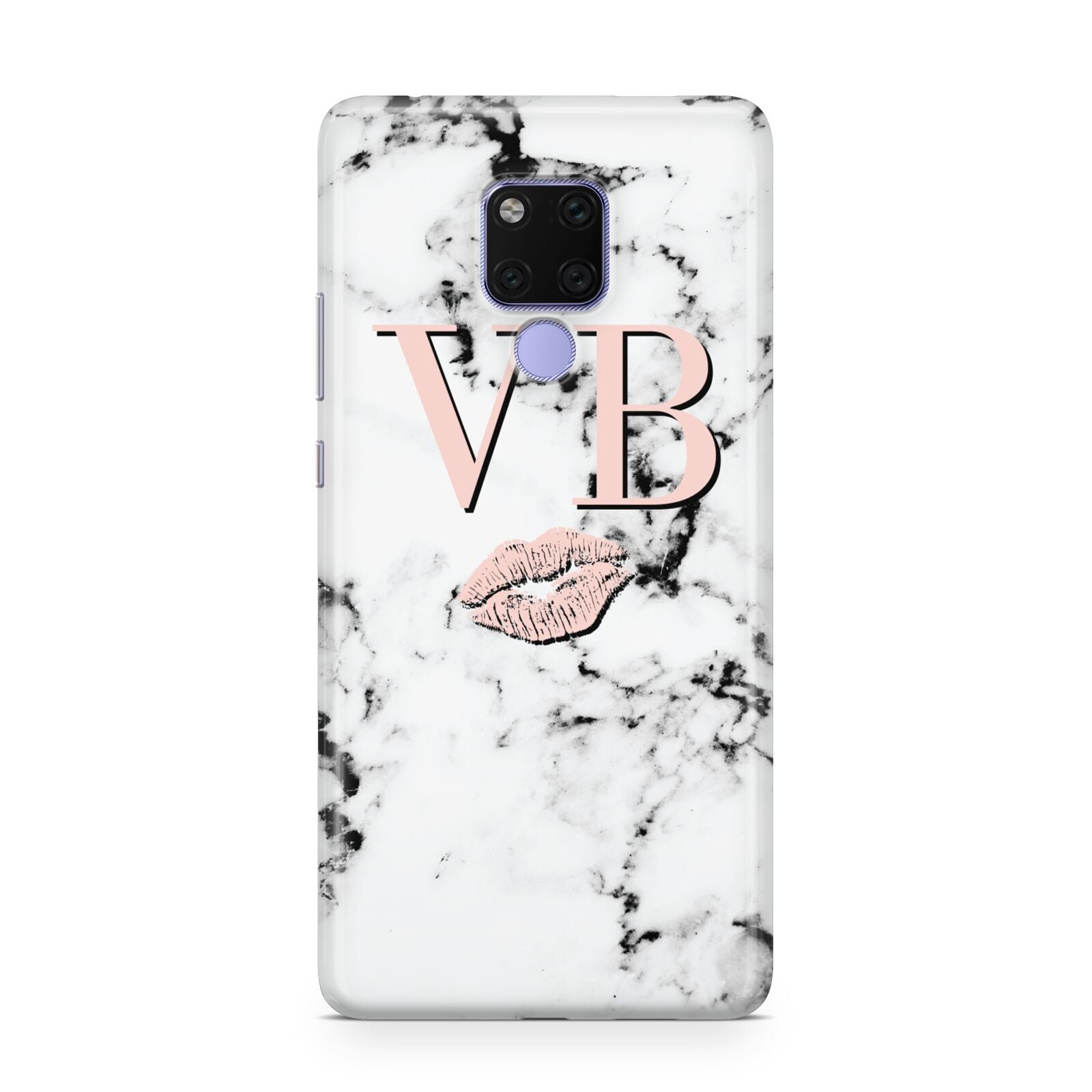 Personalised Coral Initials Lips Marble Huawei Mate 20X Phone Case