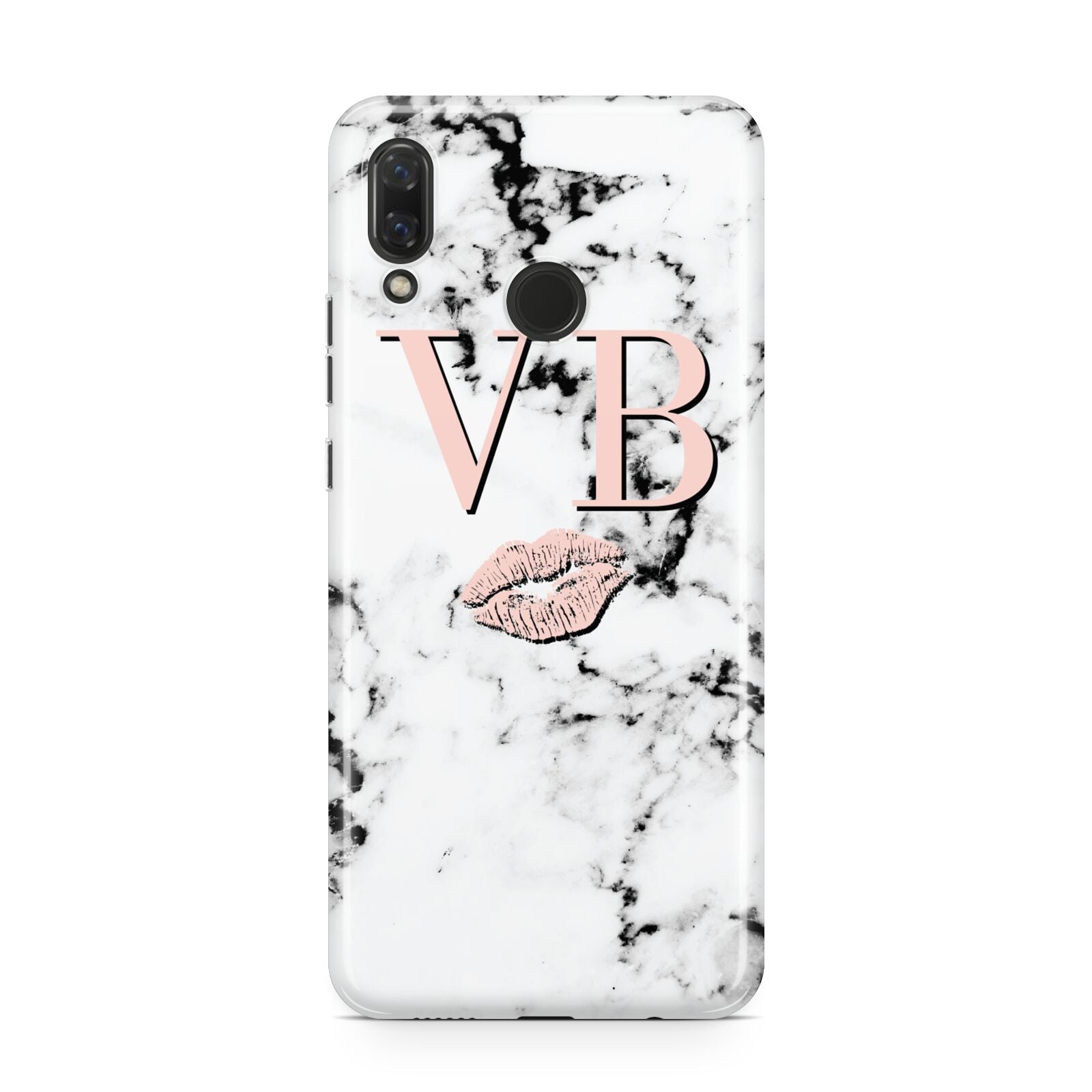 Personalised Coral Initials Lips Marble Huawei Nova 3 Phone Case
