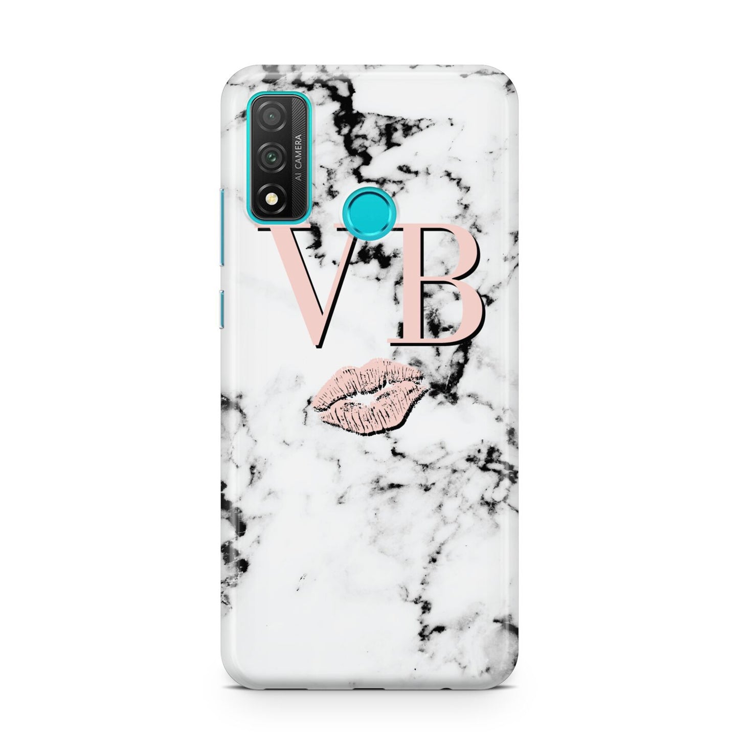 Personalised Coral Initials Lips Marble Huawei P Smart 2020