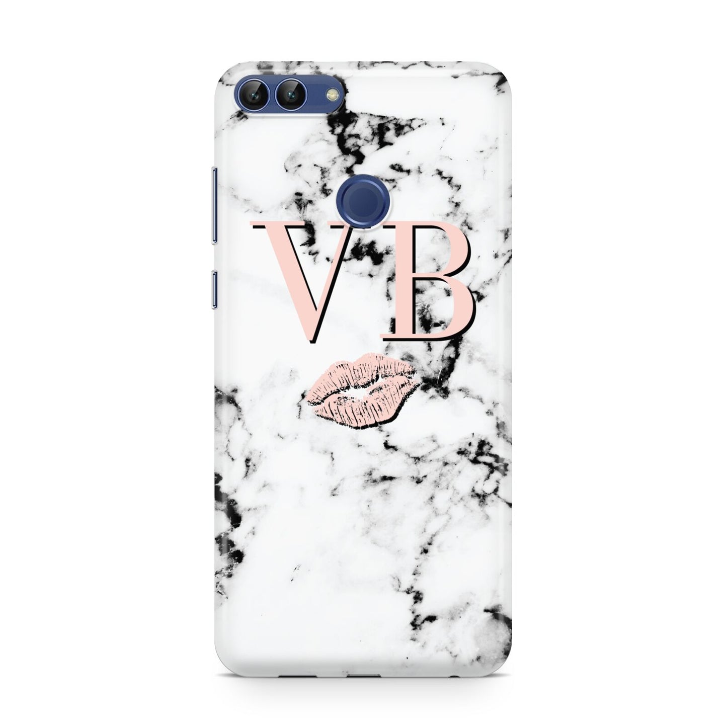 Personalised Coral Initials Lips Marble Huawei P Smart Case