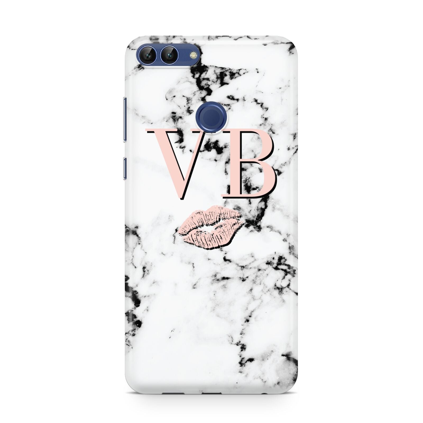 Personalised Coral Initials Lips Marble Huawei P Smart Case