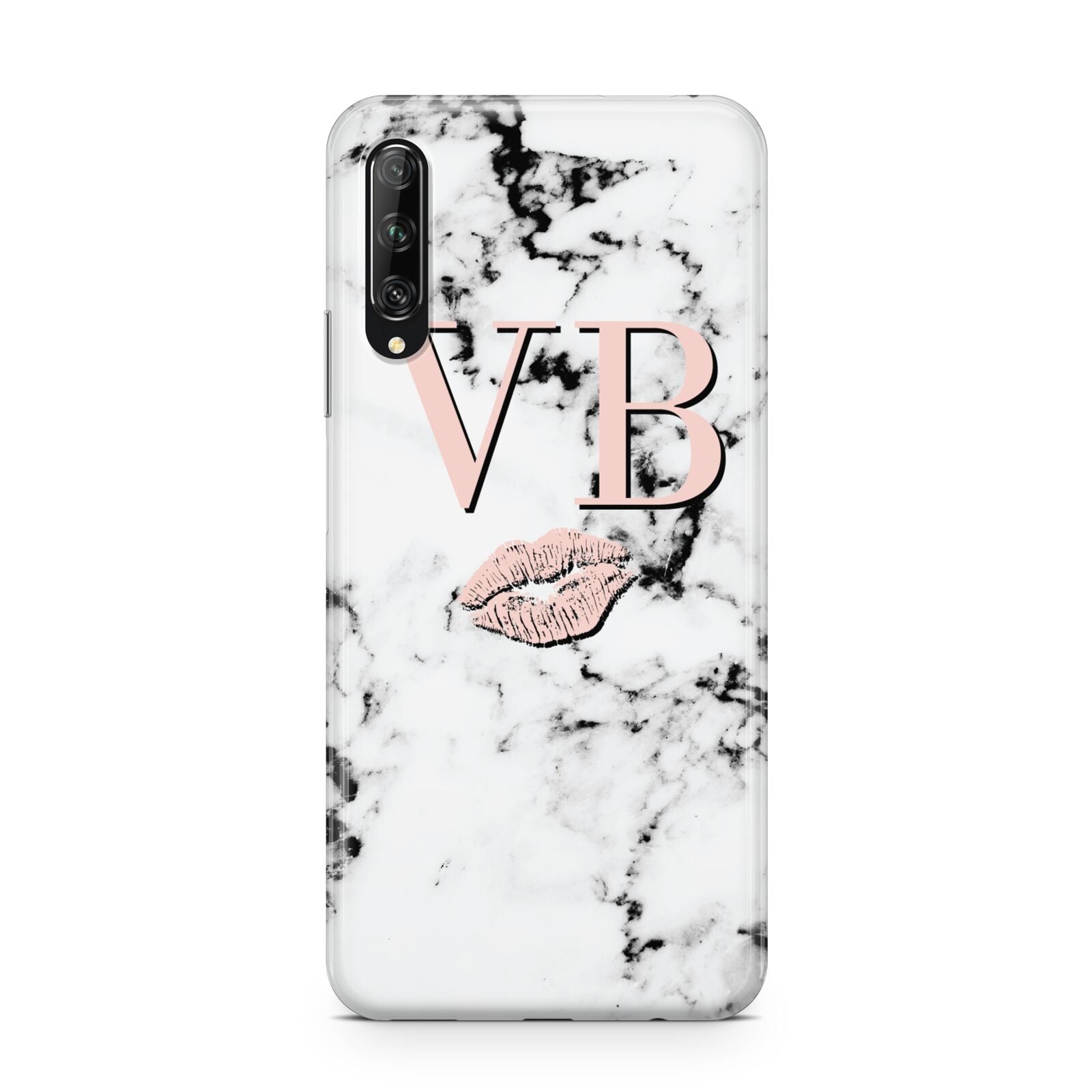 Personalised Coral Initials Lips Marble Huawei P Smart Pro 2019