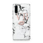 Personalised Coral Initials Lips Marble Huawei P30 Phone Case