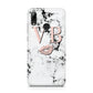 Personalised Coral Initials Lips Marble Huawei Y7 2019