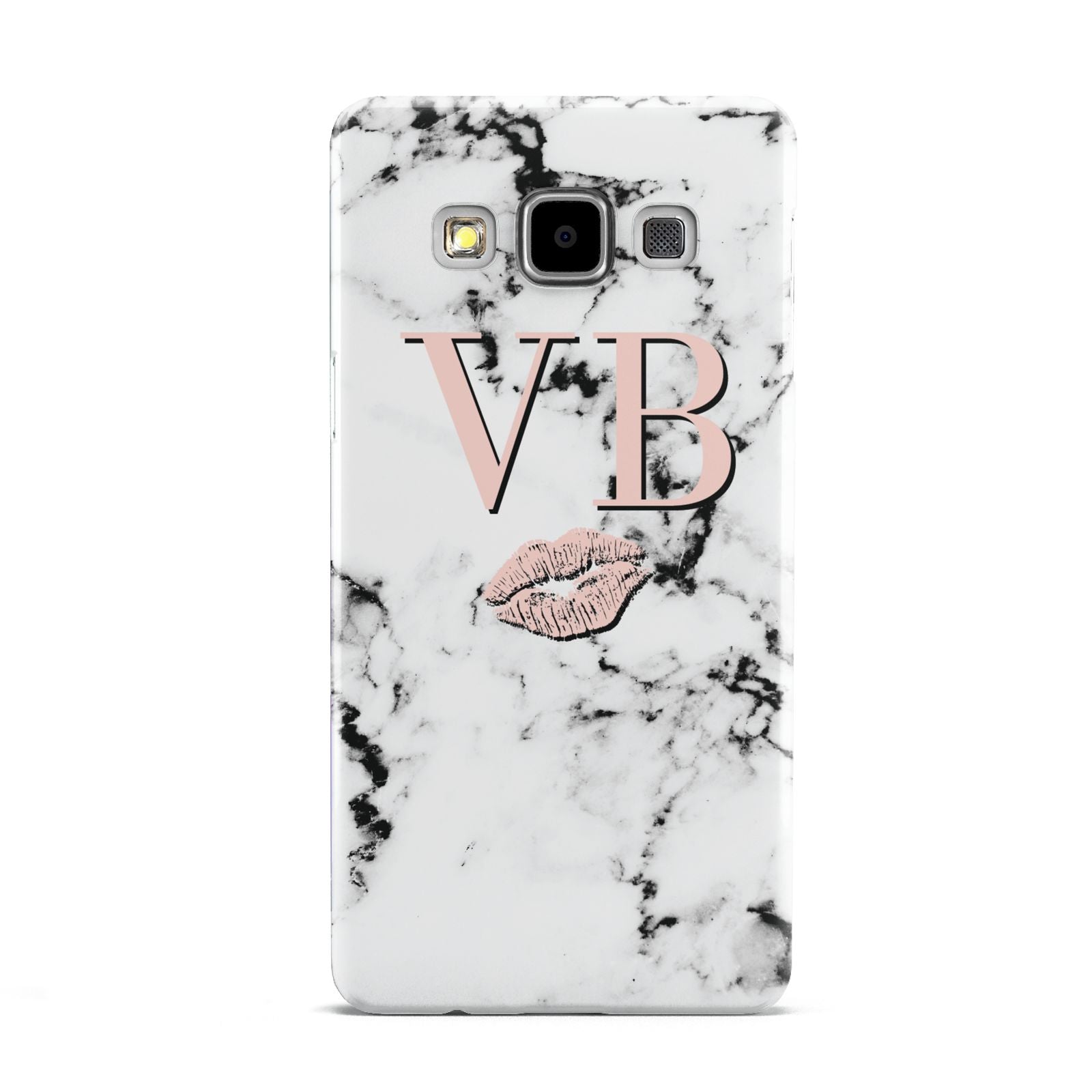 Personalised Coral Initials Lips Marble Samsung Galaxy A5 Case