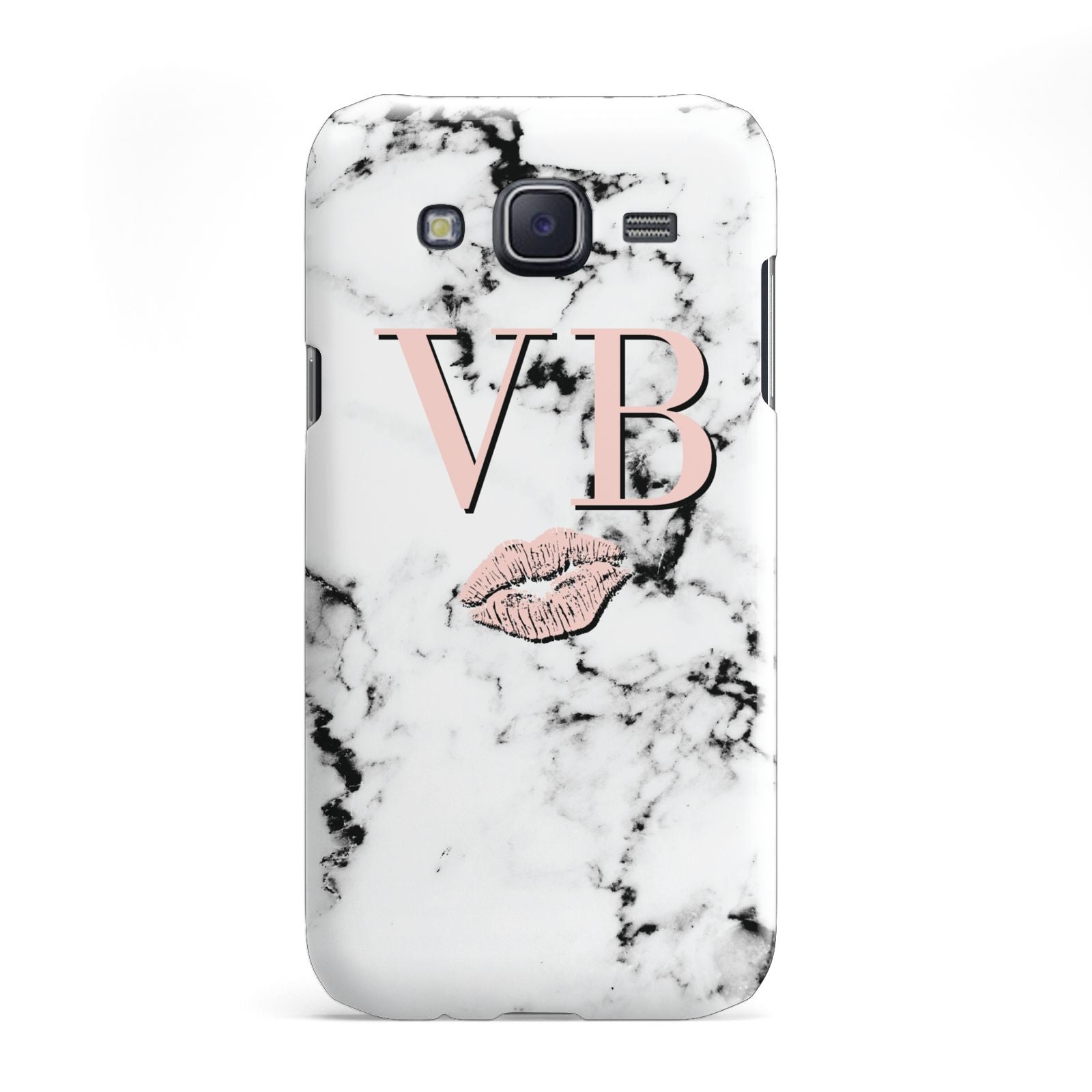 Personalised Coral Initials Lips Marble Samsung Galaxy J5 Case