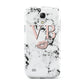 Personalised Coral Initials Lips Marble Samsung Galaxy S4 Mini Case