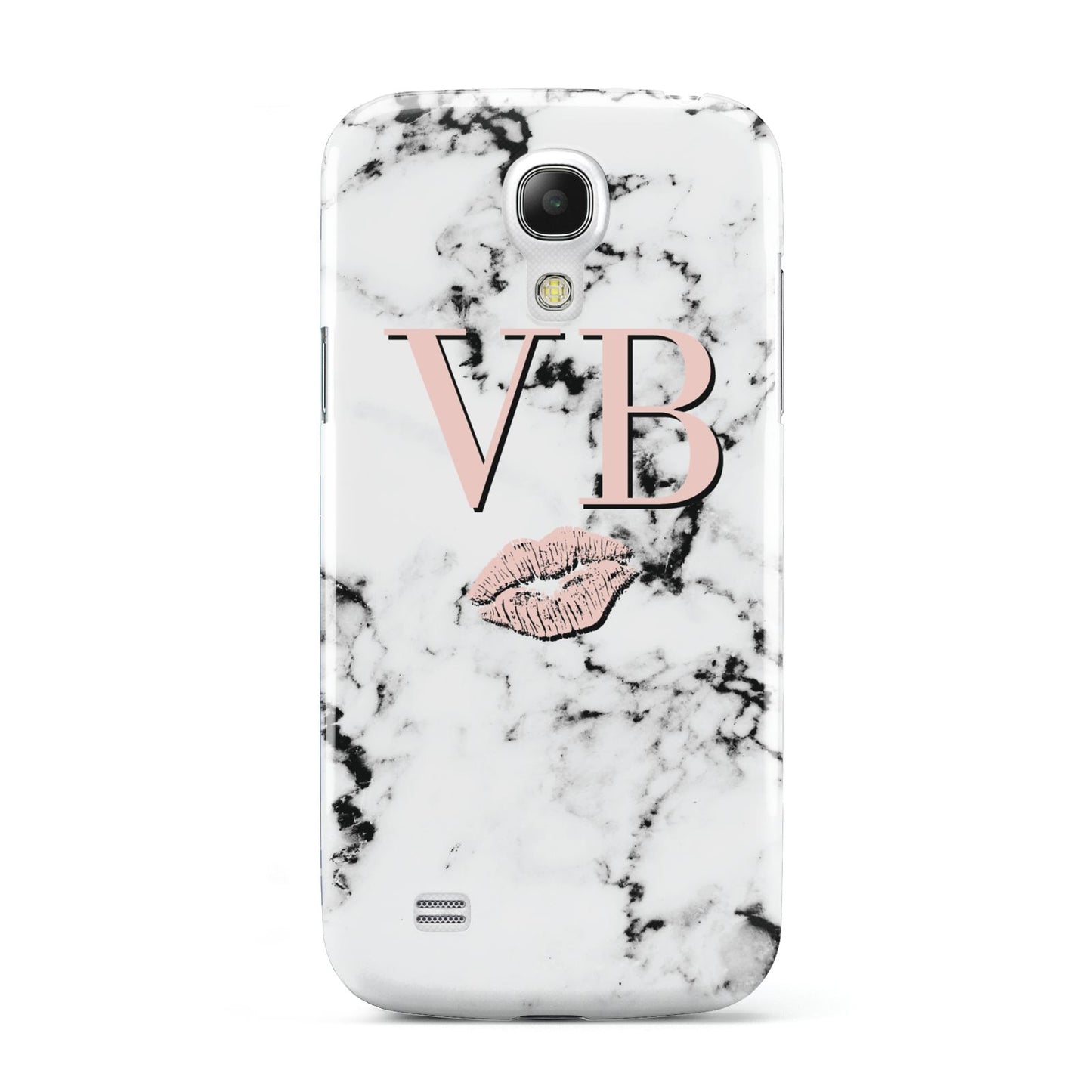 Personalised Coral Initials Lips Marble Samsung Galaxy S4 Mini Case