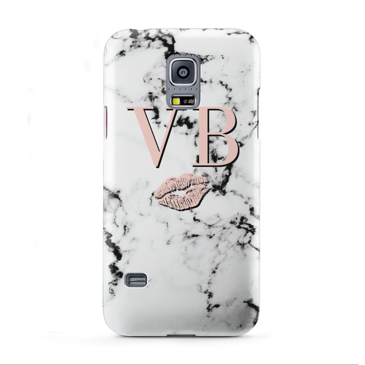 Personalised Coral Initials Lips Marble Samsung Galaxy S5 Mini Case