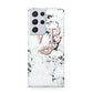 Personalised Coral Initials Lips Marble Samsung S21 Ultra Case