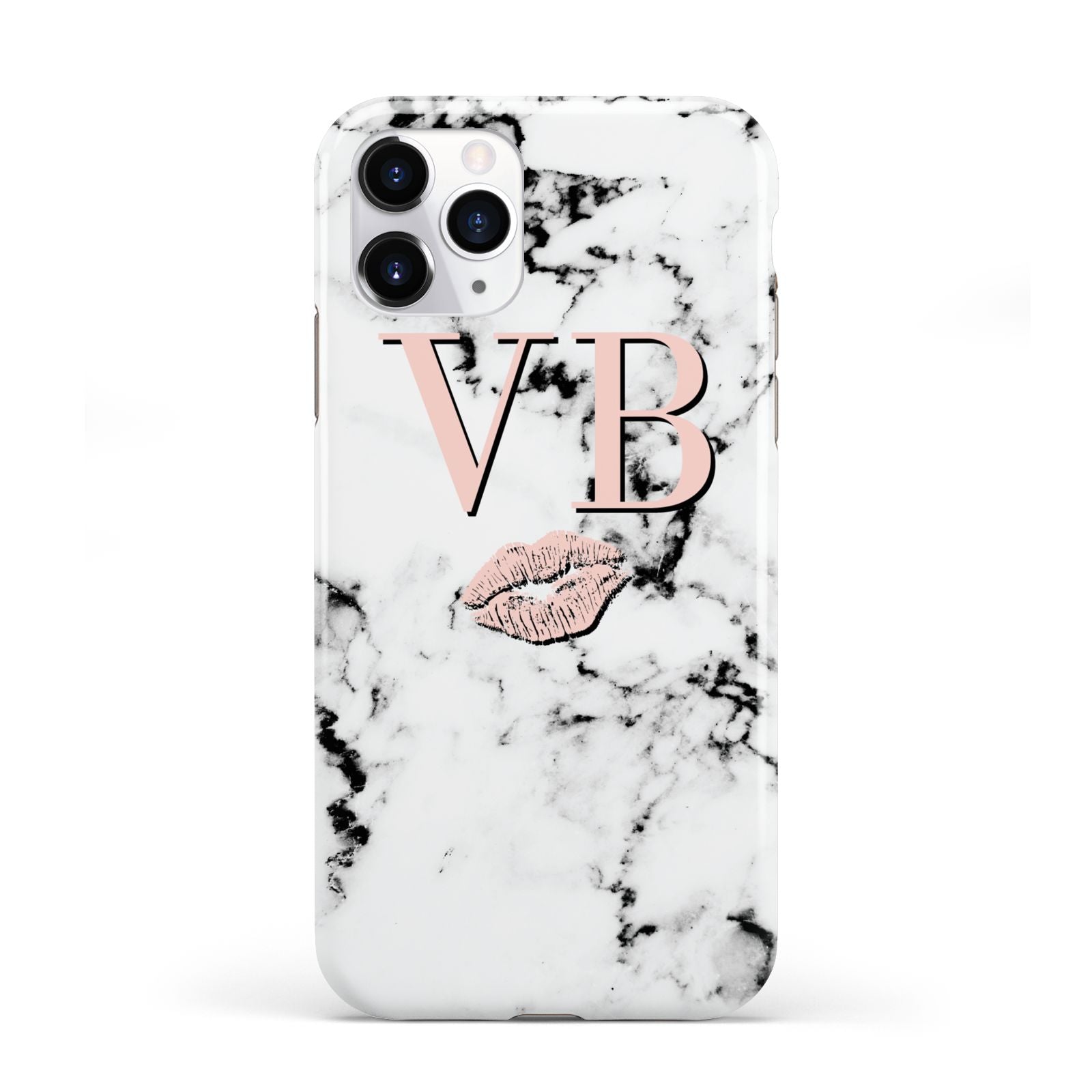 Personalised Coral Initials Lips Marble iPhone 11 Pro 3D Tough Case