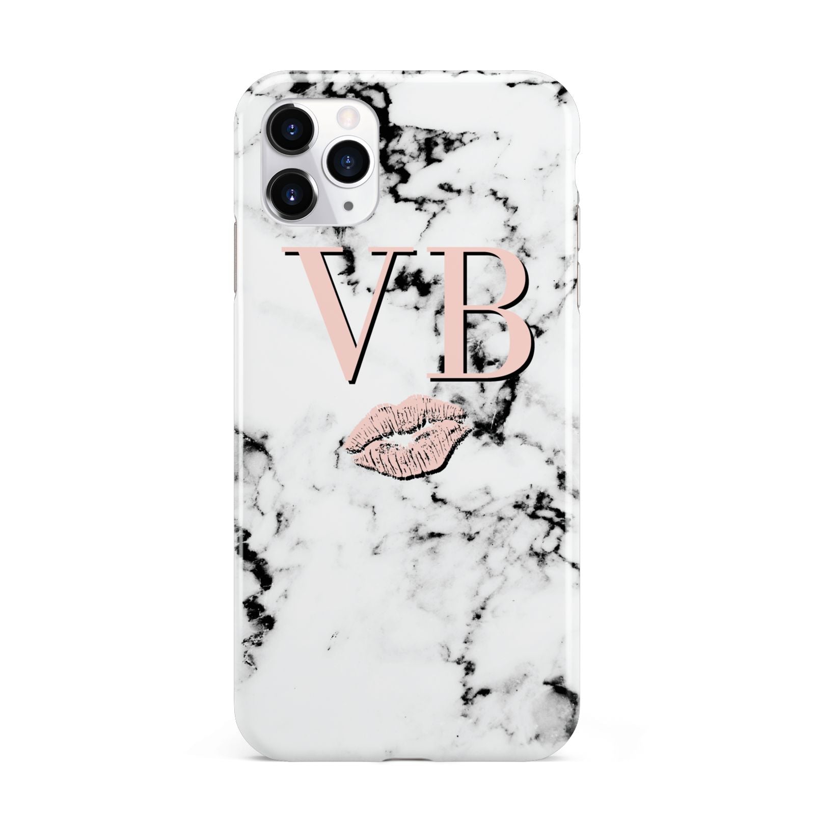 Personalised Coral Initials Lips Marble iPhone 11 Pro Max 3D Tough Case