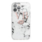 Personalised Coral Initials Lips Marble iPhone 13 Pro Max TPU Impact Case with White Edges