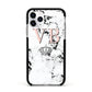 Personalised Coral Initials Marble Crown Apple iPhone 11 Pro in Silver with Black Impact Case