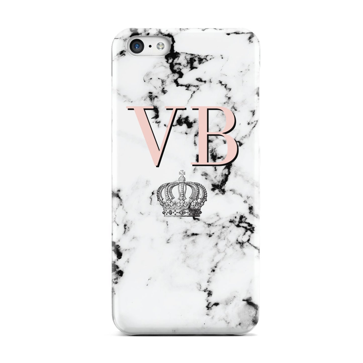 Personalised Coral Initials Marble Crown Apple iPhone 5c Case