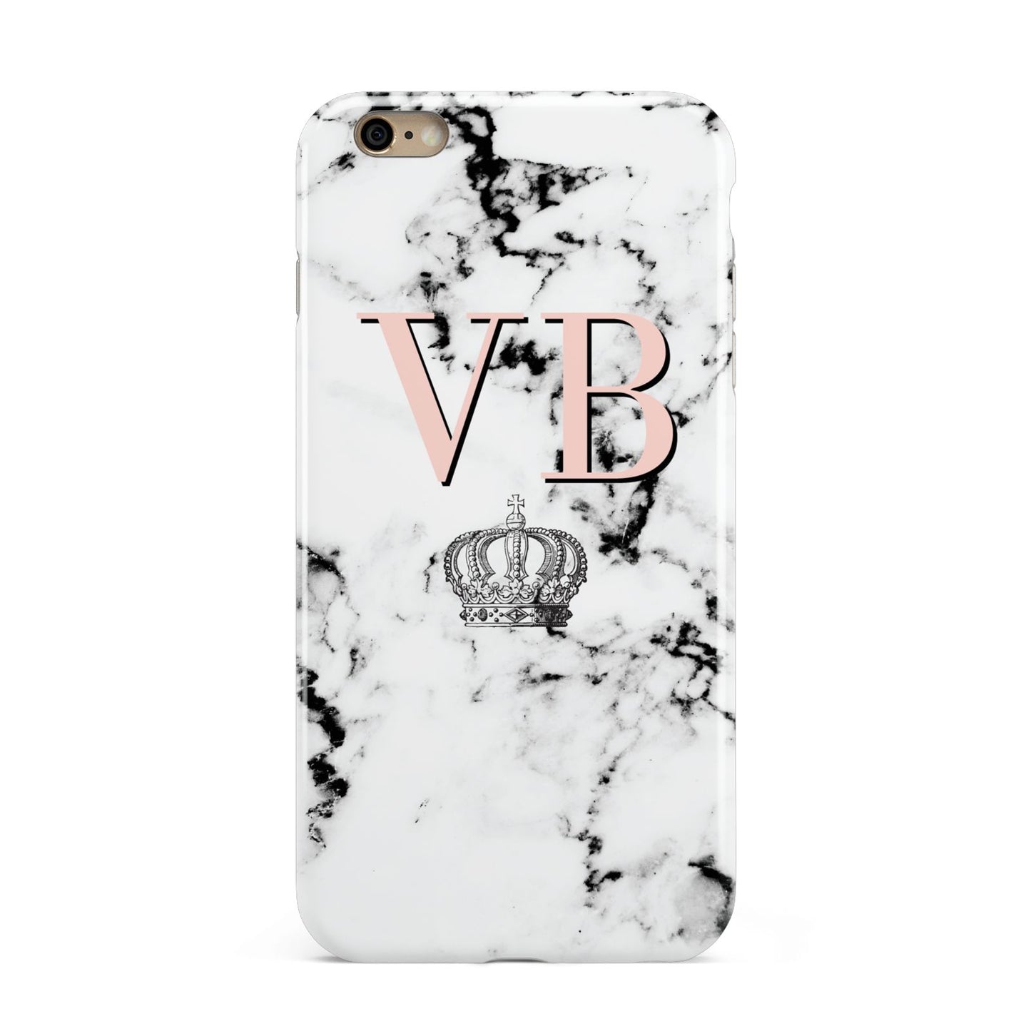 Personalised Coral Initials Marble Crown Apple iPhone 6 Plus 3D Tough Case