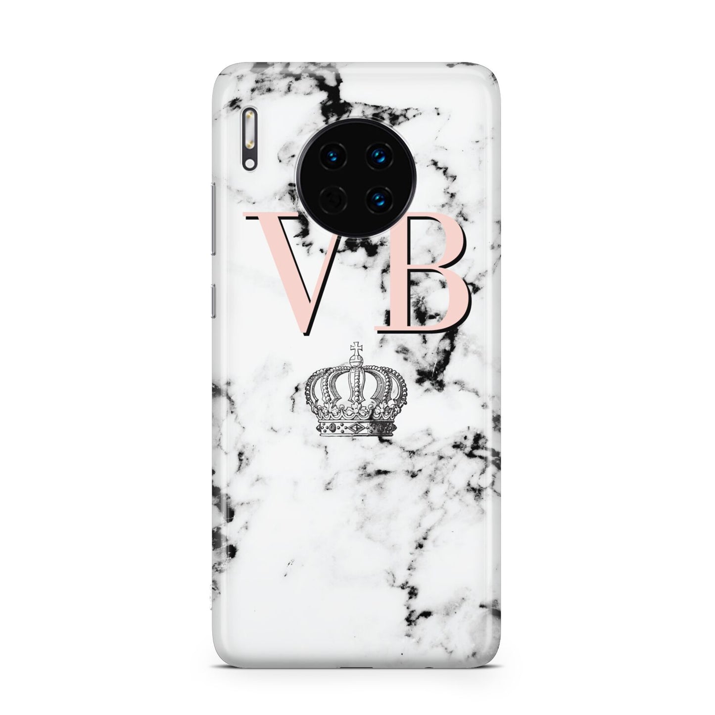Personalised Coral Initials Marble Crown Huawei Mate 30