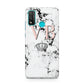 Personalised Coral Initials Marble Crown Huawei P Smart 2020