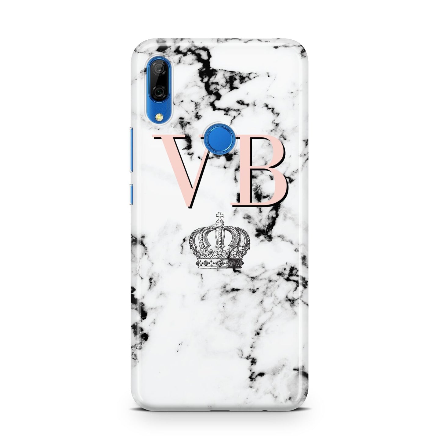 Personalised Coral Initials Marble Crown Huawei P Smart Z