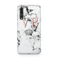 Personalised Coral Initials Marble Crown Huawei P20 Pro Phone Case