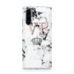 Personalised Coral Initials Marble Crown Huawei P30 Pro Phone Case