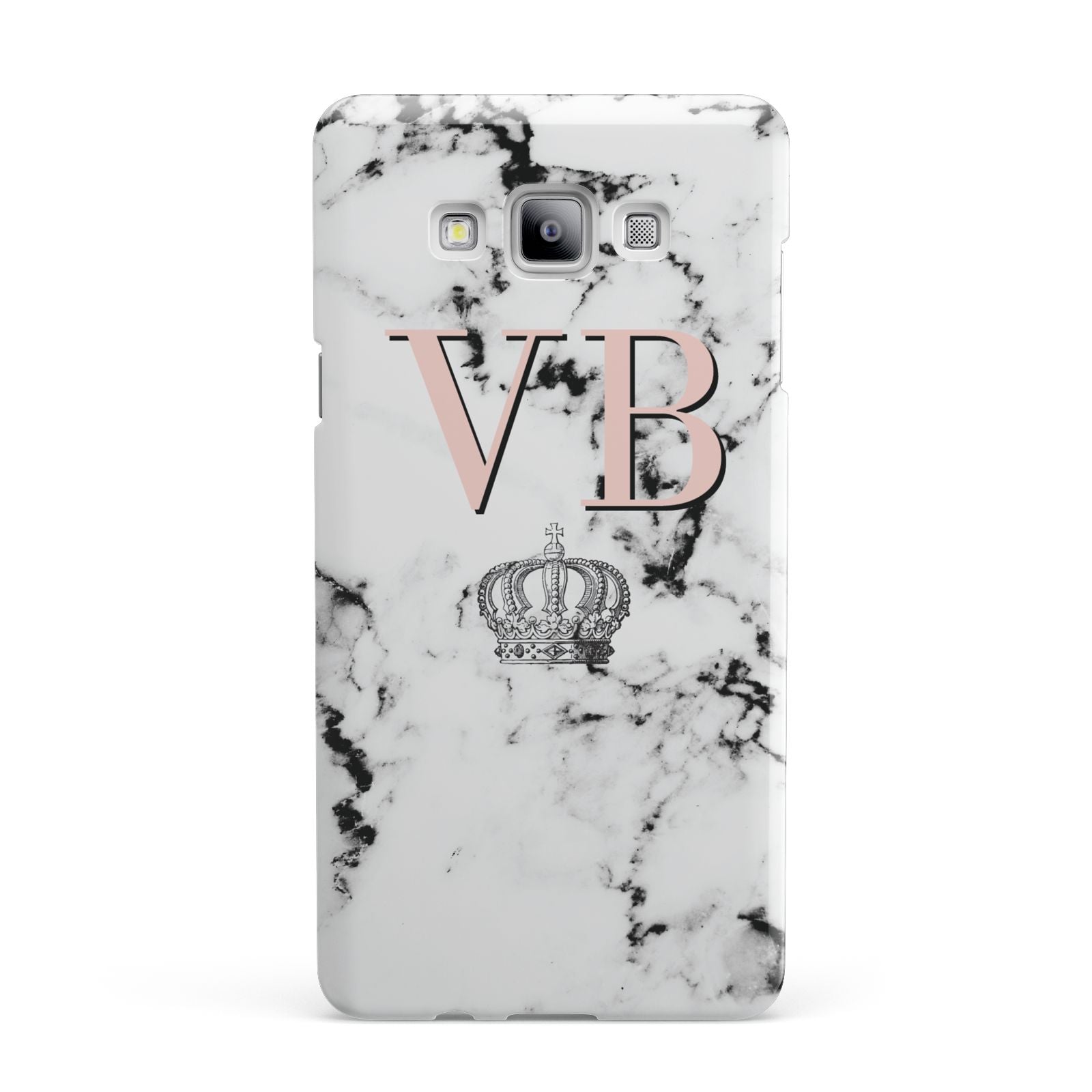 Personalised Coral Initials Marble Crown Samsung Galaxy A7 2015 Case