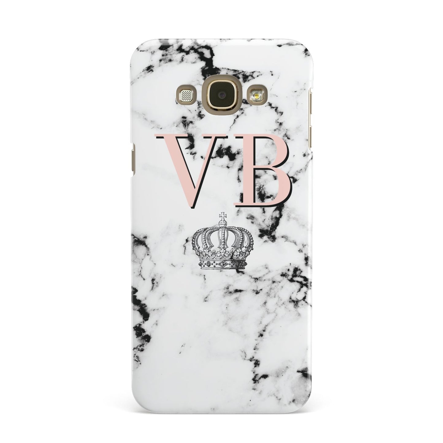 Personalised Coral Initials Marble Crown Samsung Galaxy A8 Case