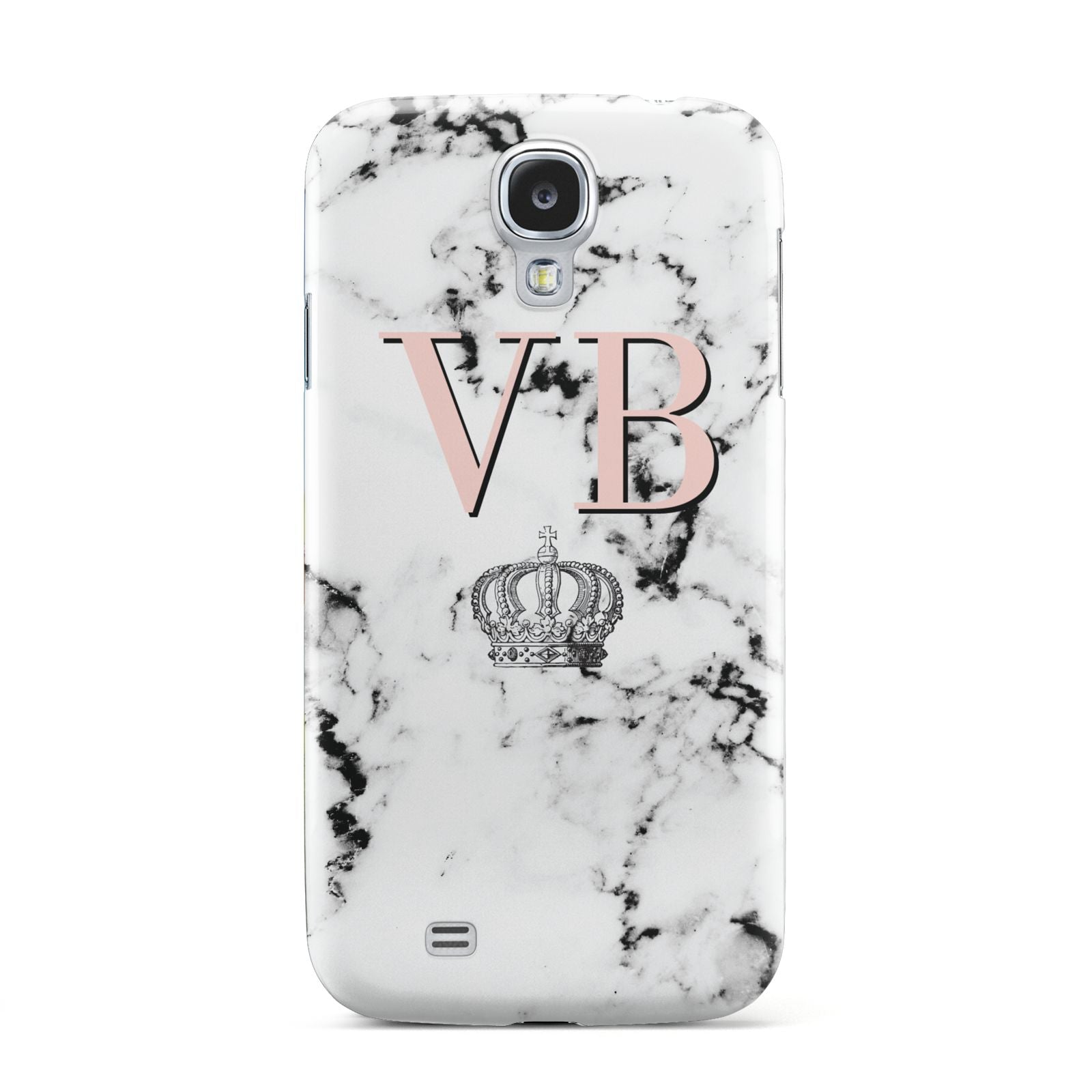 Personalised Coral Initials Marble Crown Samsung Galaxy S4 Case