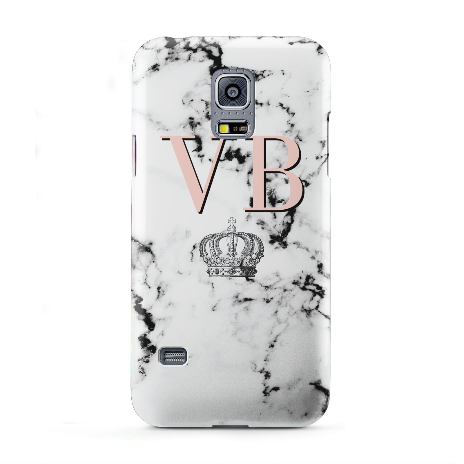 Personalised Coral Initials Marble Crown Samsung Galaxy S5 Mini Case