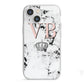 Personalised Coral Initials Marble Crown iPhone 13 Mini TPU Impact Case with White Edges