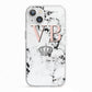Personalised Coral Initials Marble Crown iPhone 13 TPU Impact Case with White Edges