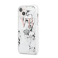 Personalised Coral Initials Marble Crown iPhone 14 Plus Clear Tough Case Starlight Angled Image