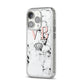 Personalised Coral Initials Marble Crown iPhone 14 Pro Glitter Tough Case Silver Angled Image
