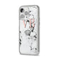 Personalised Coral Initials Marble Crown iPhone 14 Pro Max Glitter Tough Case Silver Angled Image