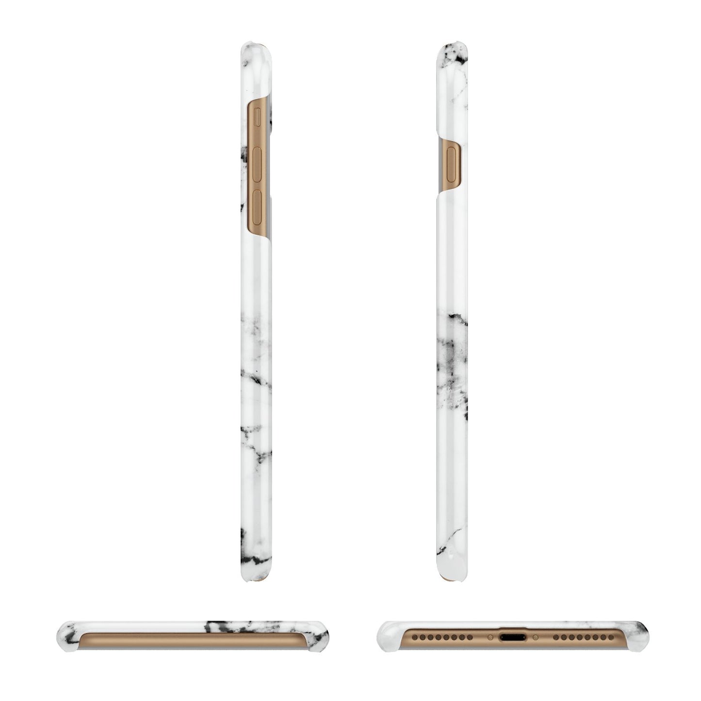 Personalised Coral Initials Star Marble Apple iPhone 7 Plus 3D Wrap Snap Case Angled Images