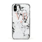 Personalised Coral Initials Star Marble Apple iPhone Xs Impact Case Black Edge on Black Phone