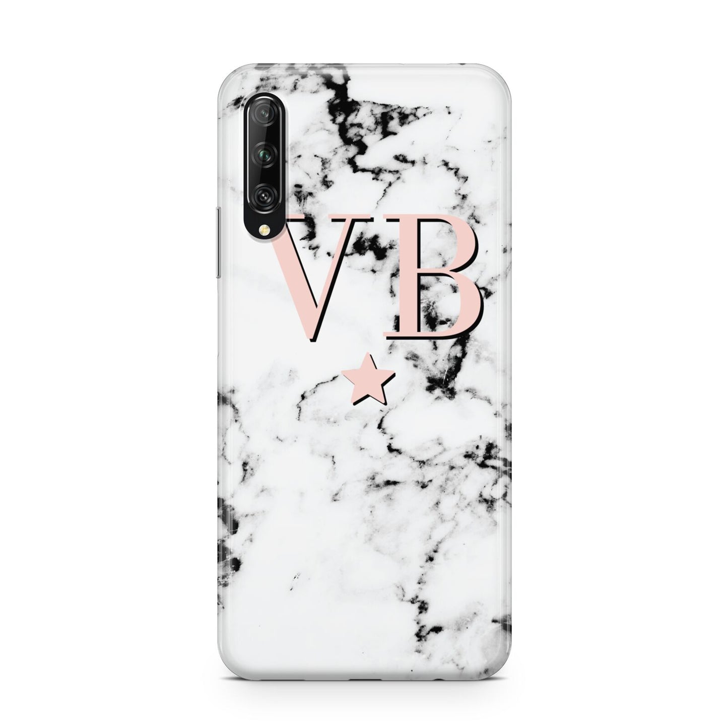 Personalised Coral Initials Star Marble Huawei P Smart Pro 2019