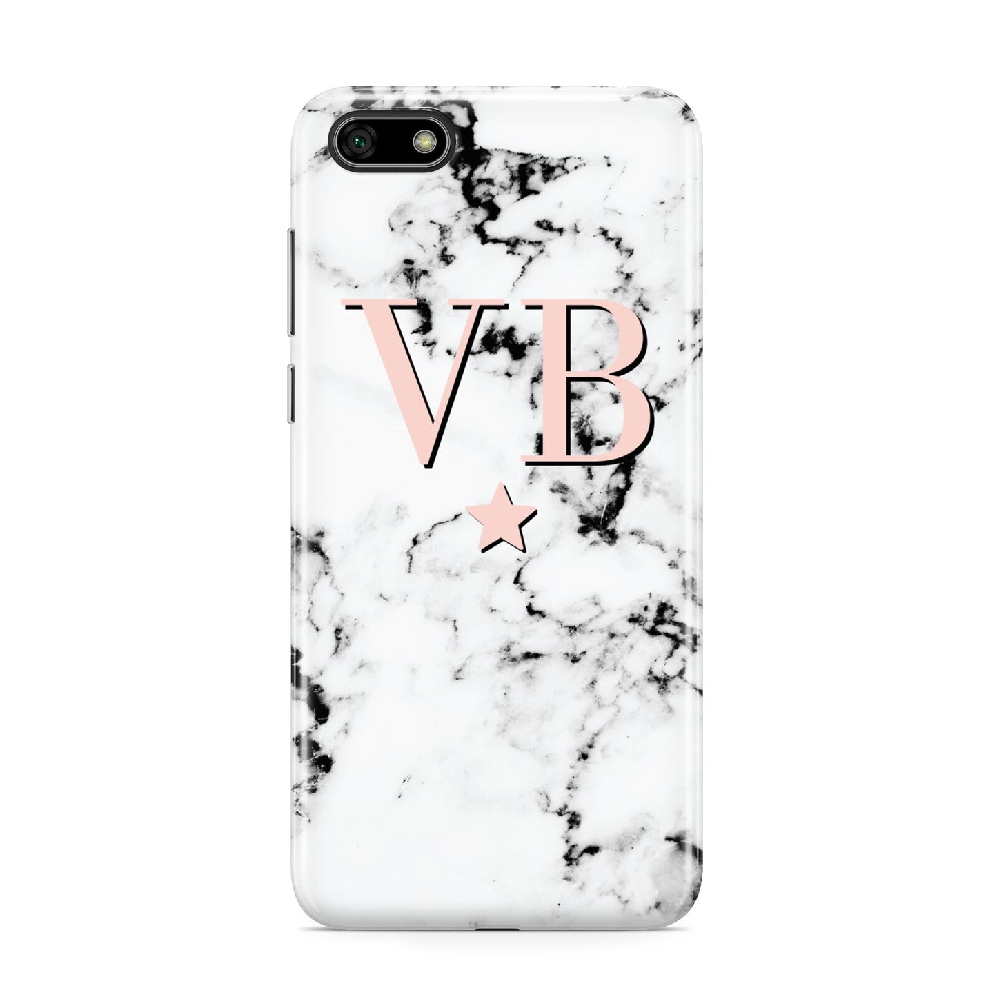 Personalised Coral Initials Star Marble Huawei Y5 Prime 2018 Phone Case