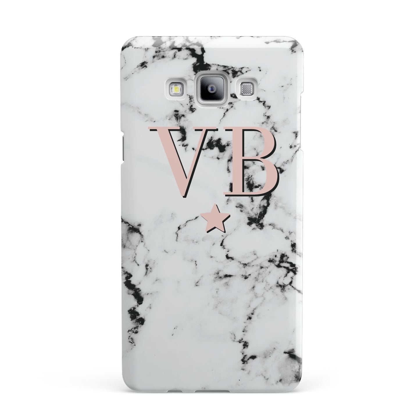 Personalised Coral Initials Star Marble Samsung Galaxy A7 2015 Case