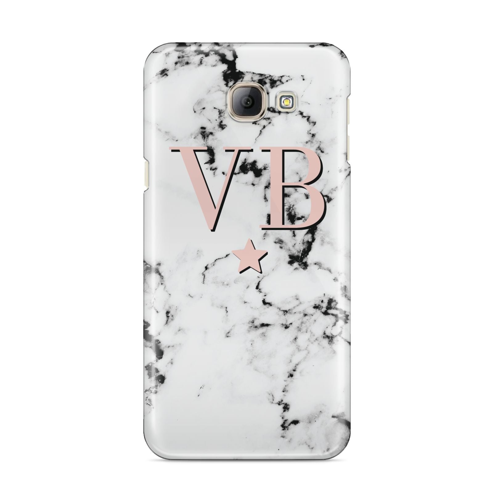 Personalised Coral Initials Star Marble Samsung Galaxy A8 2016 Case