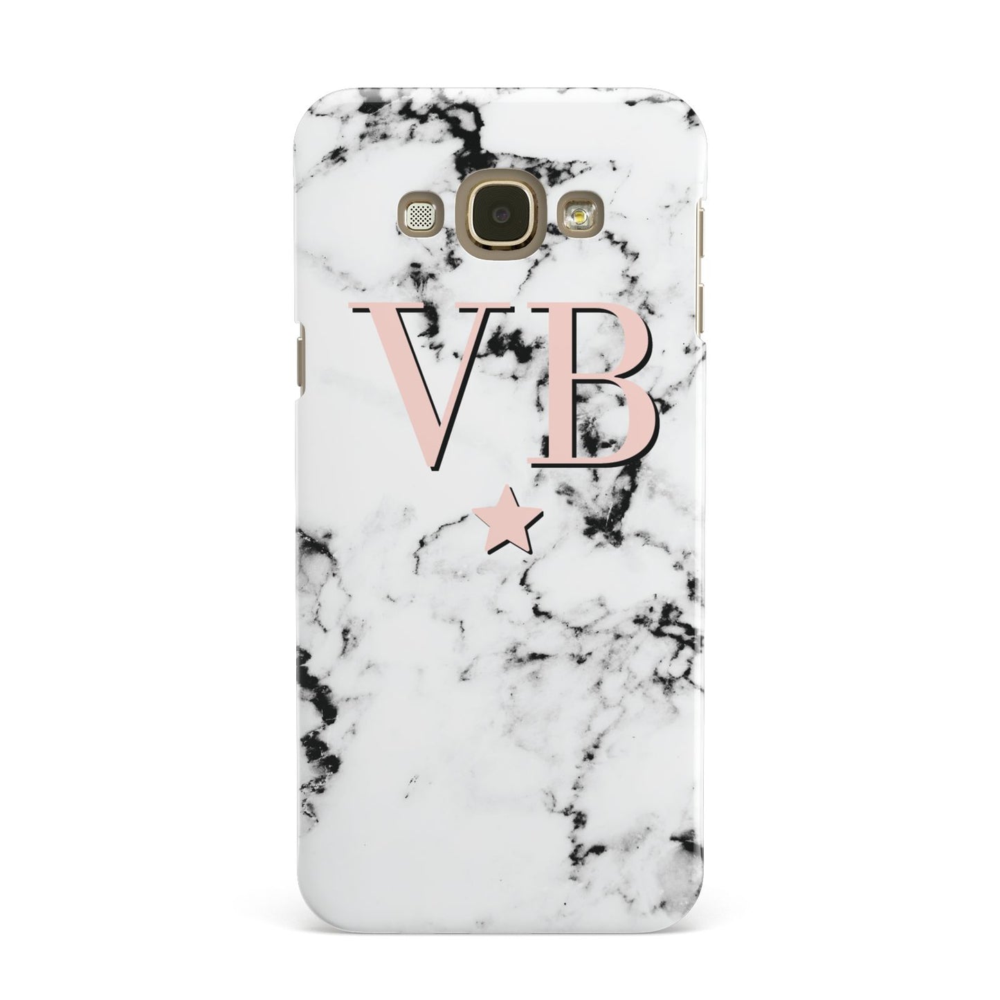Personalised Coral Initials Star Marble Samsung Galaxy A8 Case