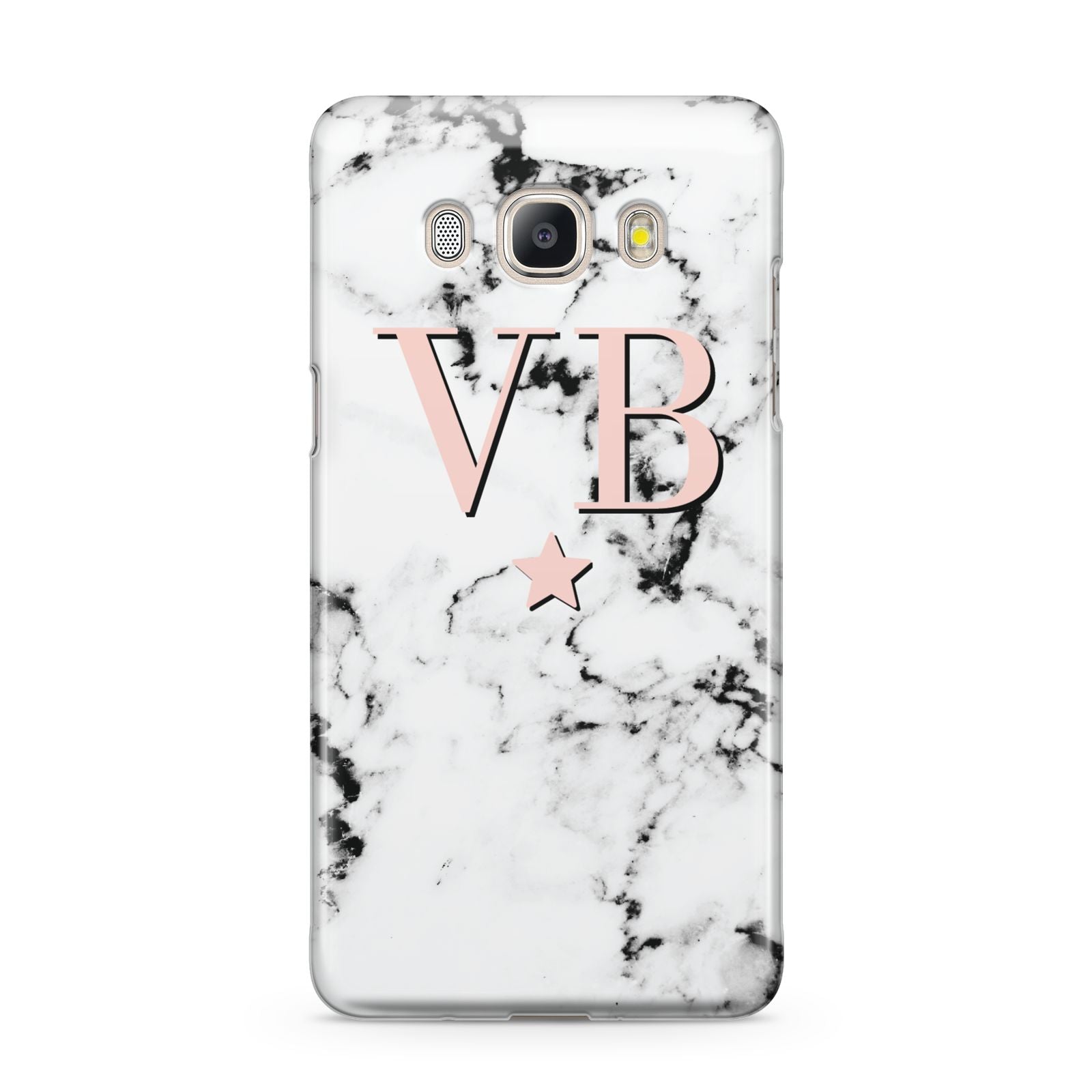 Personalised Coral Initials Star Marble Samsung Galaxy J5 2016 Case