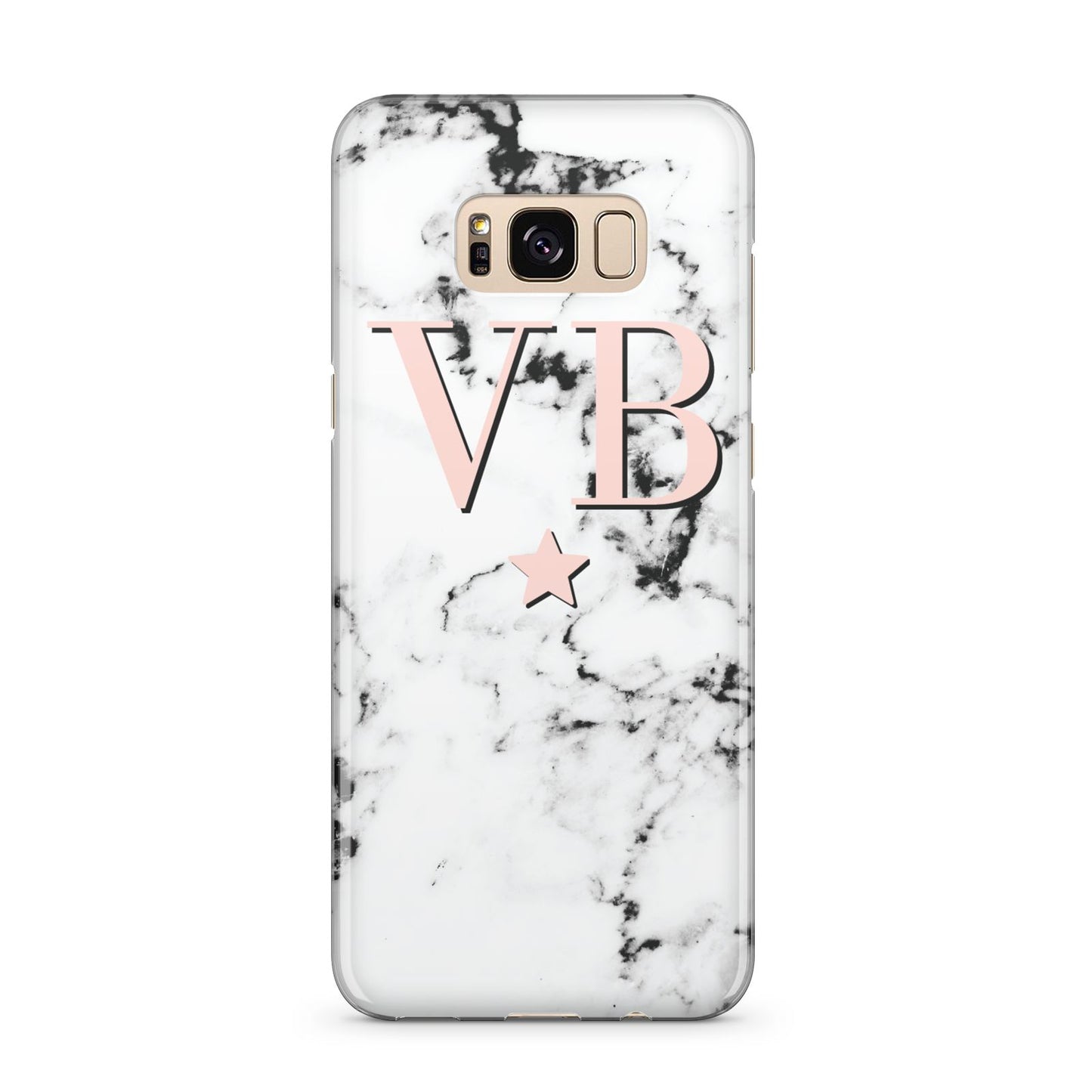 Personalised Coral Initials Star Marble Samsung Galaxy S8 Plus Case