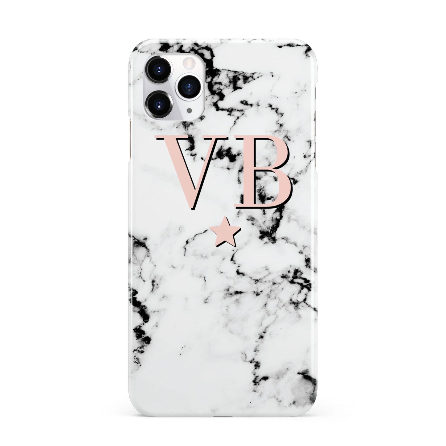 Personalised Coral Initials Star Marble iPhone 11 Pro Max 3D Snap Case