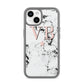 Personalised Coral Initials Star Marble iPhone 14 Clear Tough Case Starlight